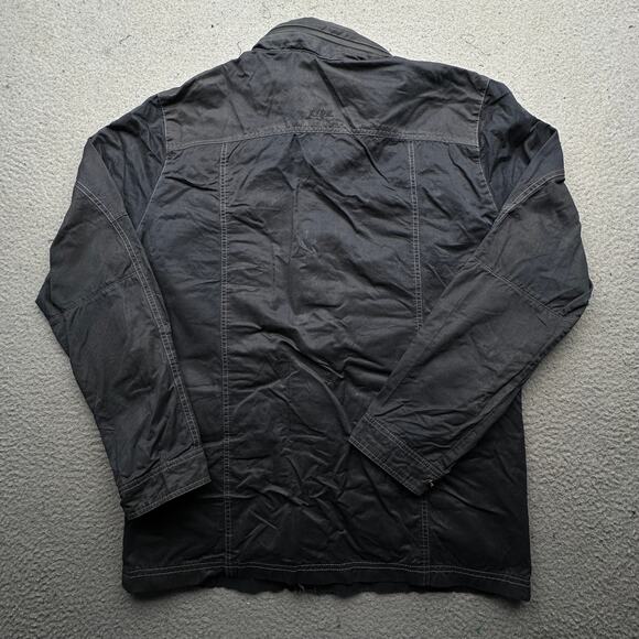 Kuhl Kollusion Jacket Carbon Gray Men Large Wax Coated Wind Water Resistant Hood - Picture 14 of 16